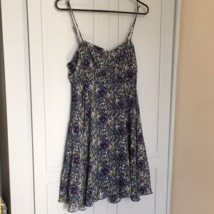 Blue floral summer dress - urban outfitters